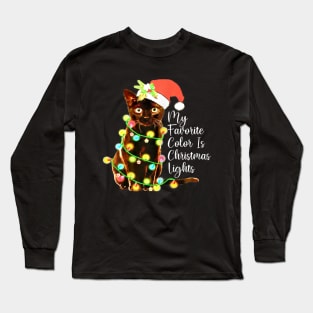 my favorite color is christmas lights Long Sleeve T-Shirt